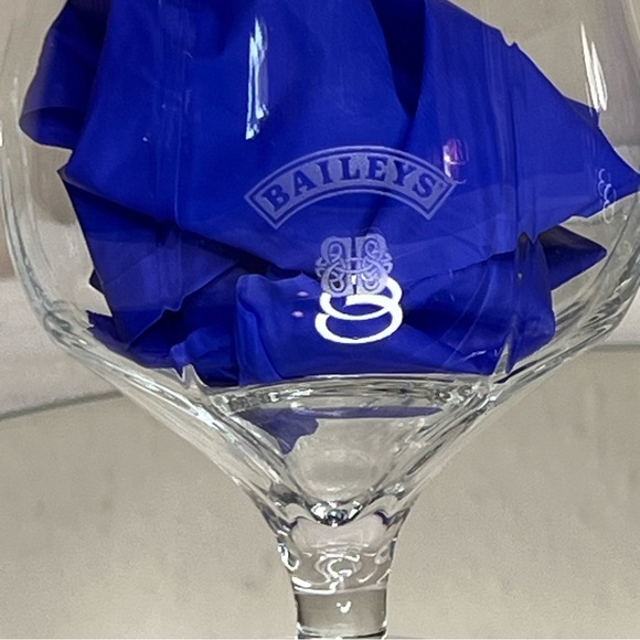 Source Unknown Other - BAILEYS IRISH CREAM LIQUEUR STEMMED TULIP GLASSES WHITE ETCHING-6 OZ~SET OF 2